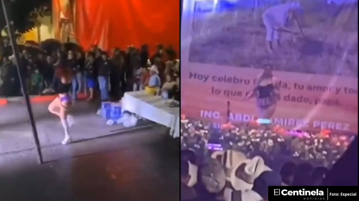 Alcalde de Olintla convierte plaza municipal en table dance por Día del Padre: hubo show frente a niños