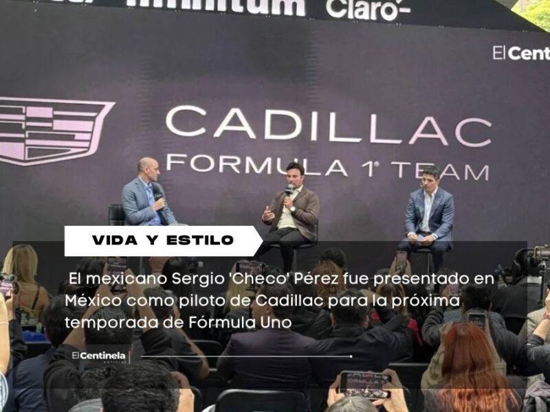 El mexicano Sergio 'Checo' Pérez fue presentado en México como piloto de Cadillac para la próxima temporada de Fórmula Uno