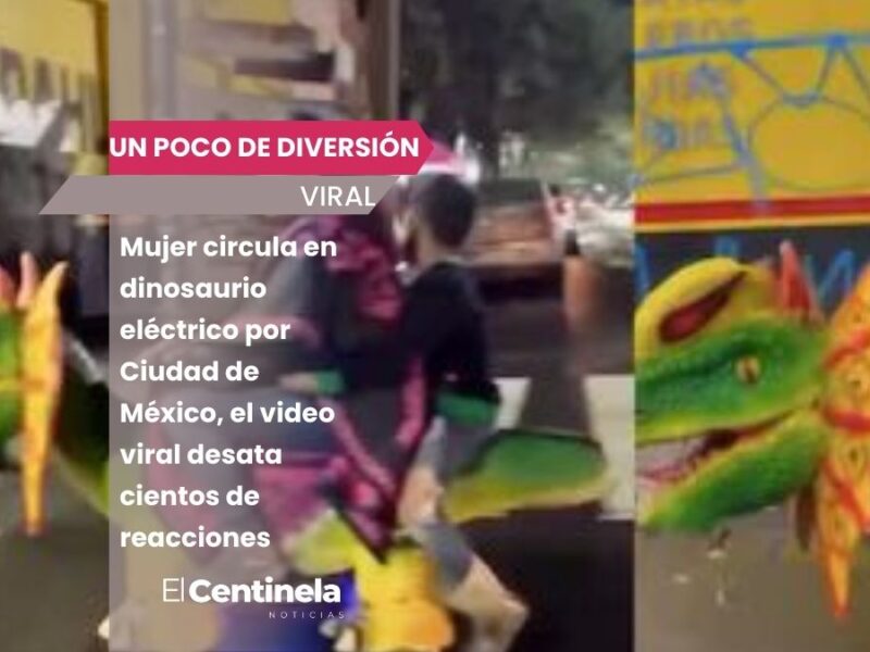 Mujer circula en dinosaurio eléctrico por Ciudad de México, el video viral desata cientos de reacciones