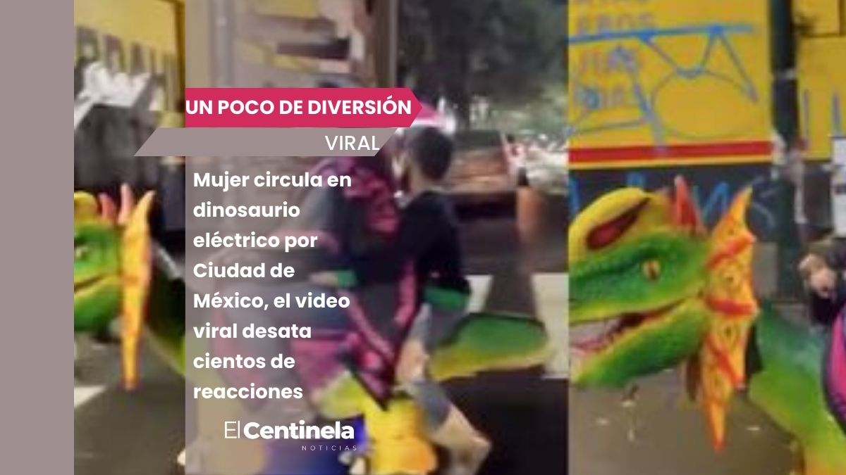 Mujer circula en dinosaurio eléctrico por Ciudad de México, el video viral desata cientos de reacciones