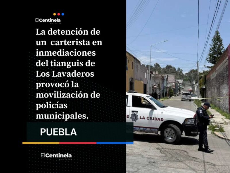 Persecución a carterista causa movilización policíaca en el tianguis de Los Lavaderos