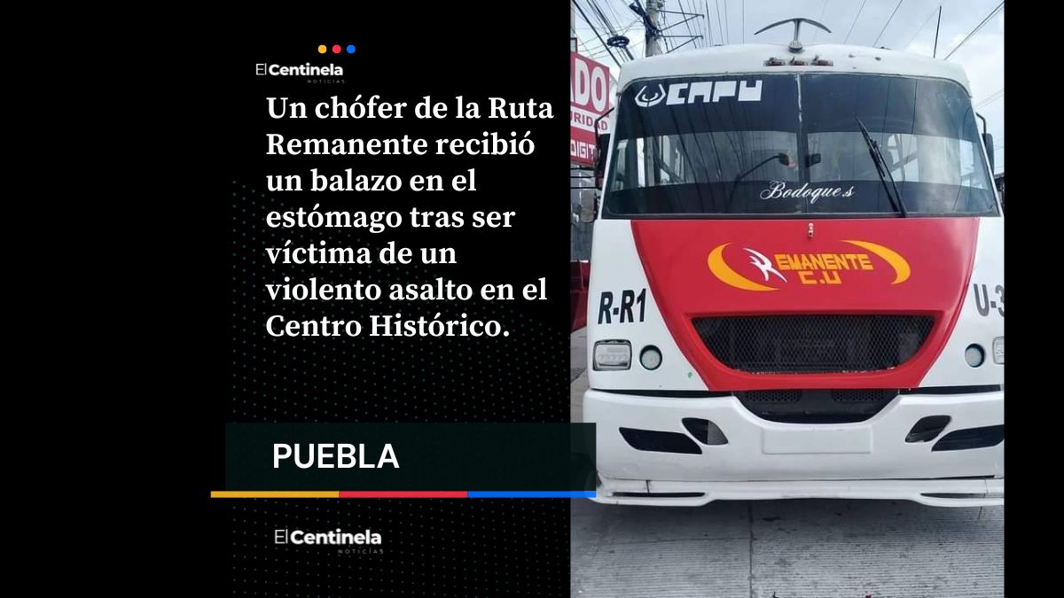 Chófer de la Ruta CU recibe balazo en el estómago durante asalto en el Centro Histórico