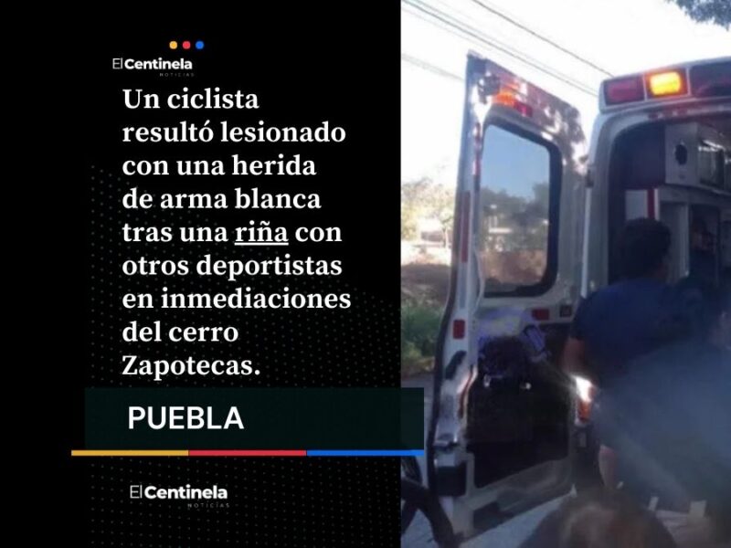 Riña entre deportistas: ciclista es navajeado en San Pedro Cholula