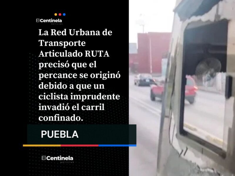 Ciclista imprudente pone en riesgo a todos: invade carril y RUTA Línea 2 termina chocando