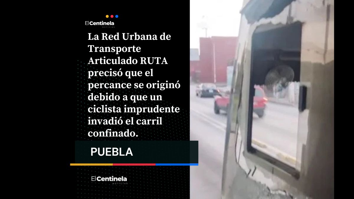 Ciclista imprudente pone en riesgo a todos: invade carril y RUTA Línea 2 termina chocando