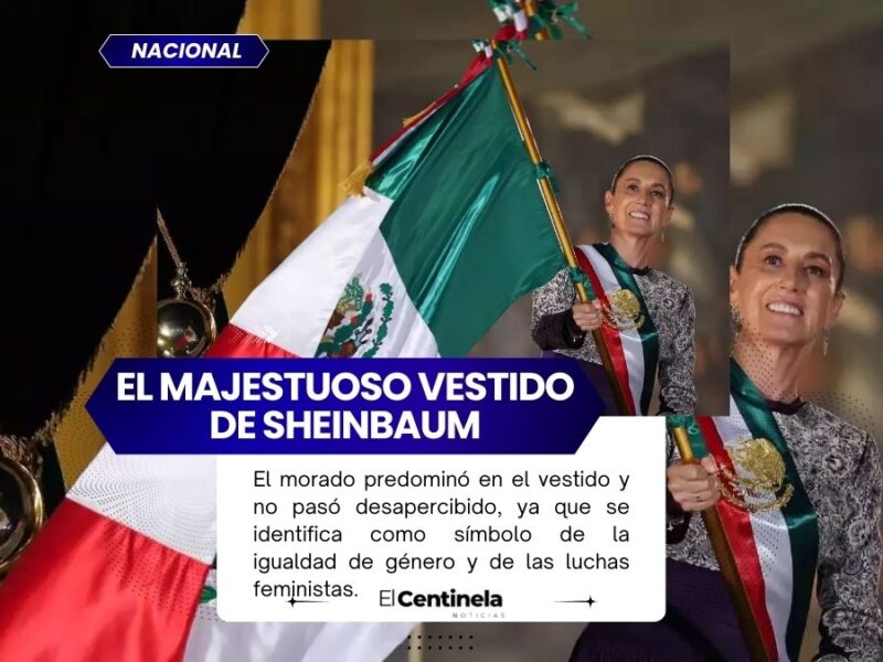 Claudia Sheinbaum lució vestido artesanal en su primer Grito de Independencia