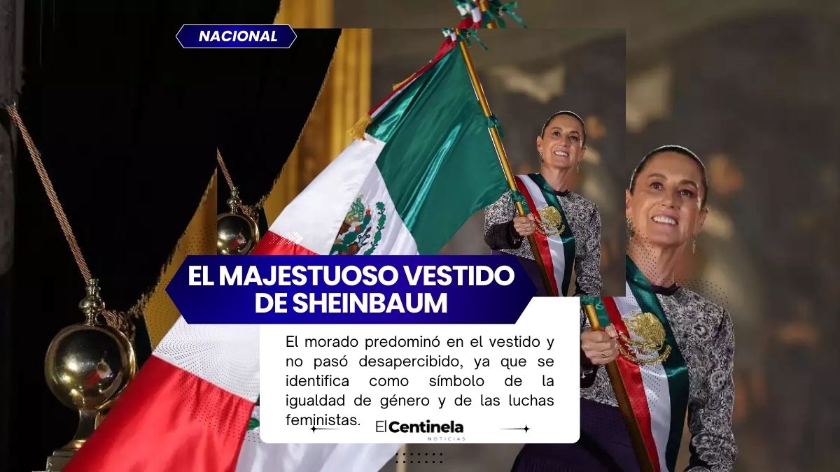Claudia Sheinbaum lució vestido artesanal en su primer Grito de Independencia