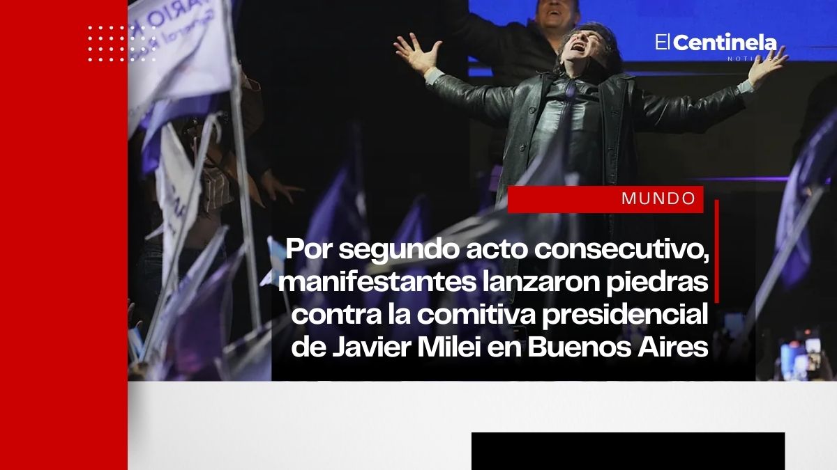 Protestas y ataques a piedrazos marcan cierre de campaña de Javier Milei en Buenos Aires
