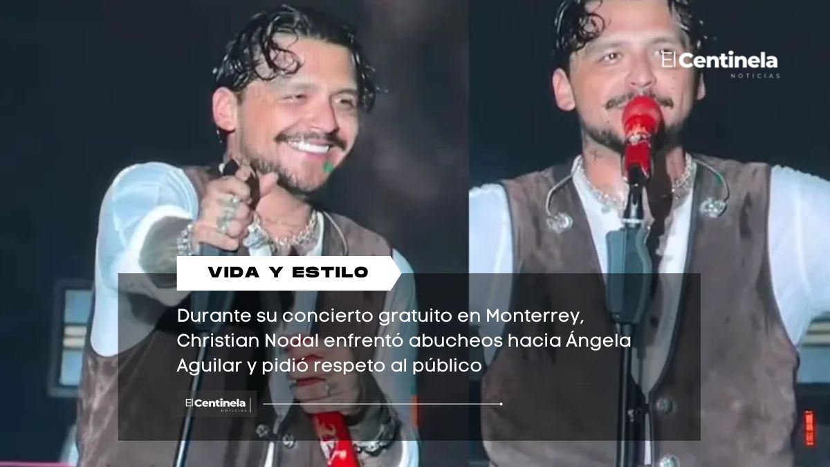 Christian Nodal pide respeto tras abucheos contra Ángela Aguilar en concierto de Monterrey
