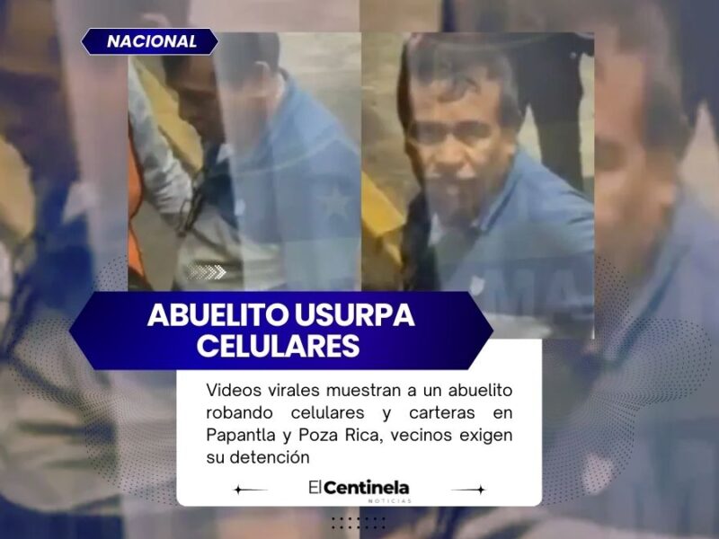 Captan a abuelito robando celulares y carteras en Papantla y Poza Rica, vecinos exigen su detención