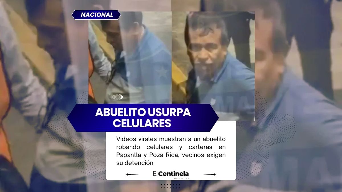 Captan a abuelito robando celulares y carteras en Papantla y Poza Rica, vecinos exigen su detención