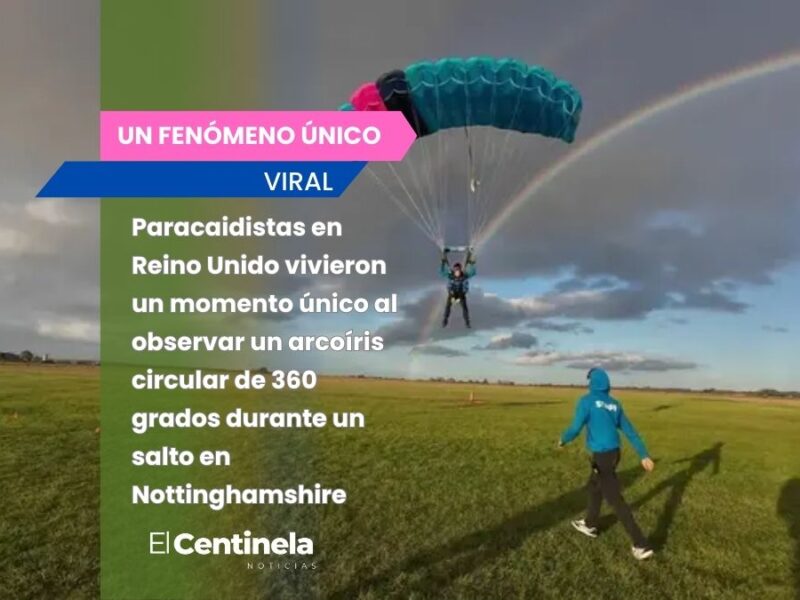Paracaidistas captan arcoíris circular de 360 grados en Reino Unido, un fenómeno poco común