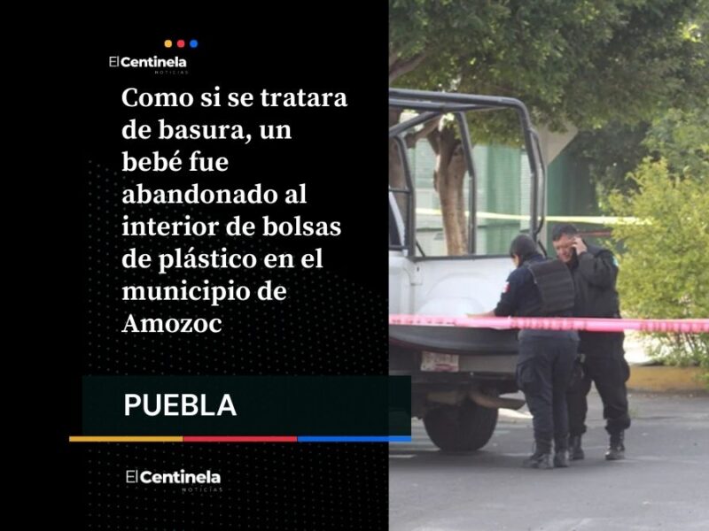 Crueldad en Amozoc: tiran a bebé como basura y perros casi lo matan