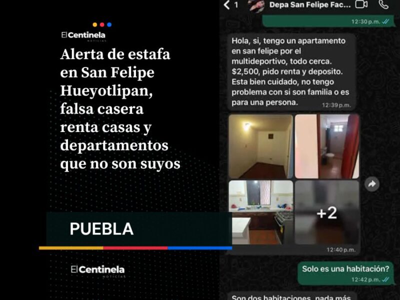 Alerta de estafa en San Felipe Hueyotlipan