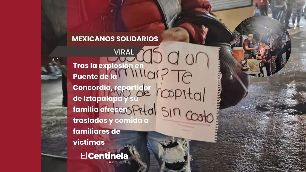 Explosión en Puente de la Concordia: joven repartidor brinda traslados y alimentos gratis a familias de víctimas