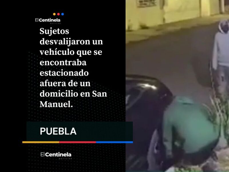 Tres ladrones desvalijan un auto en San Manuel; se llevan llantas y espejos