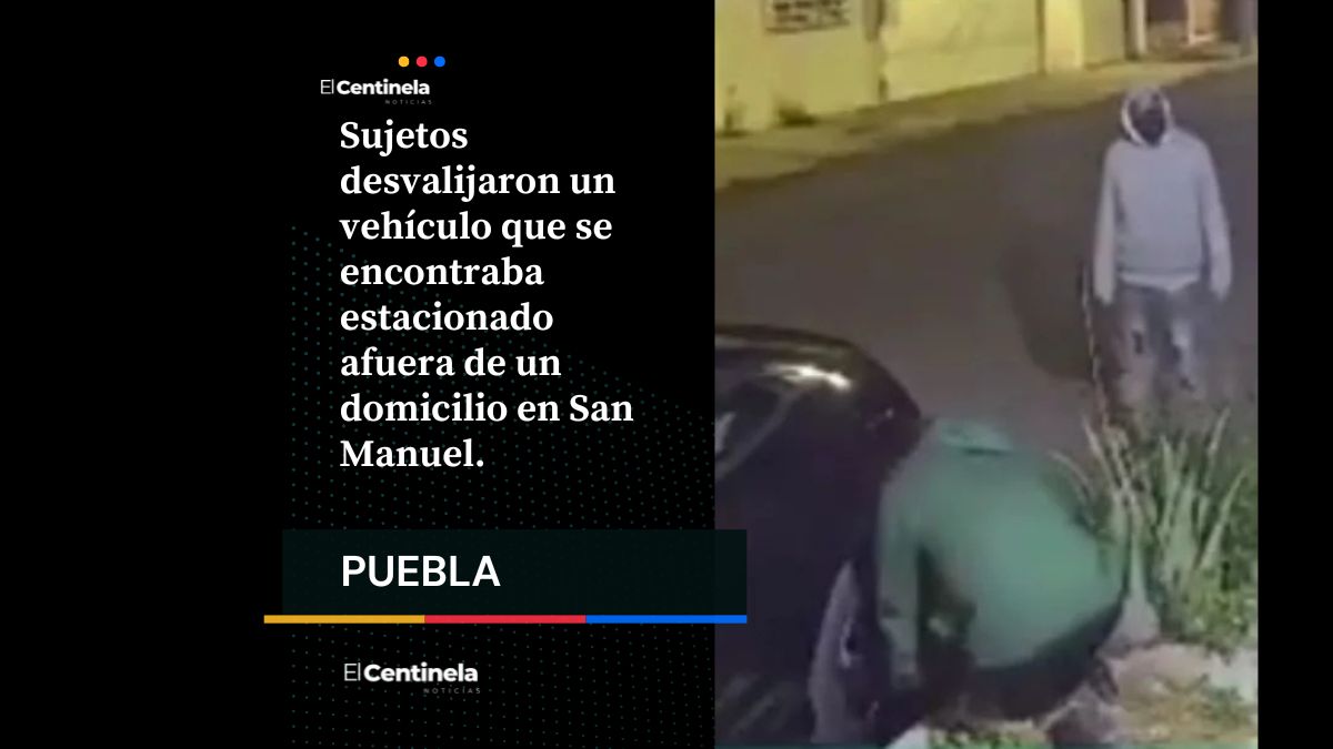 Tres ladrones desvalijan un auto en San Manuel; se llevan llantas y espejos