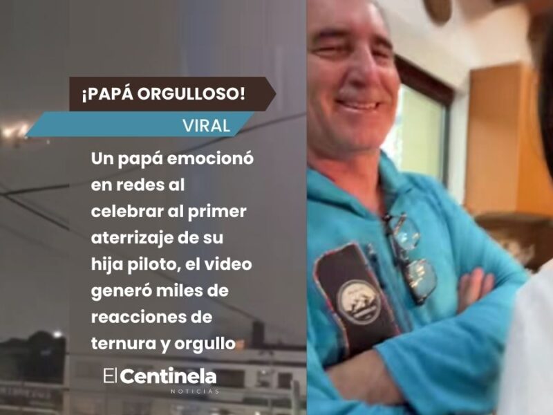 Y ahí viene el conejo en su primer aterrizaje: Papá conmueve al celebrar a su hija piloto en CDMX