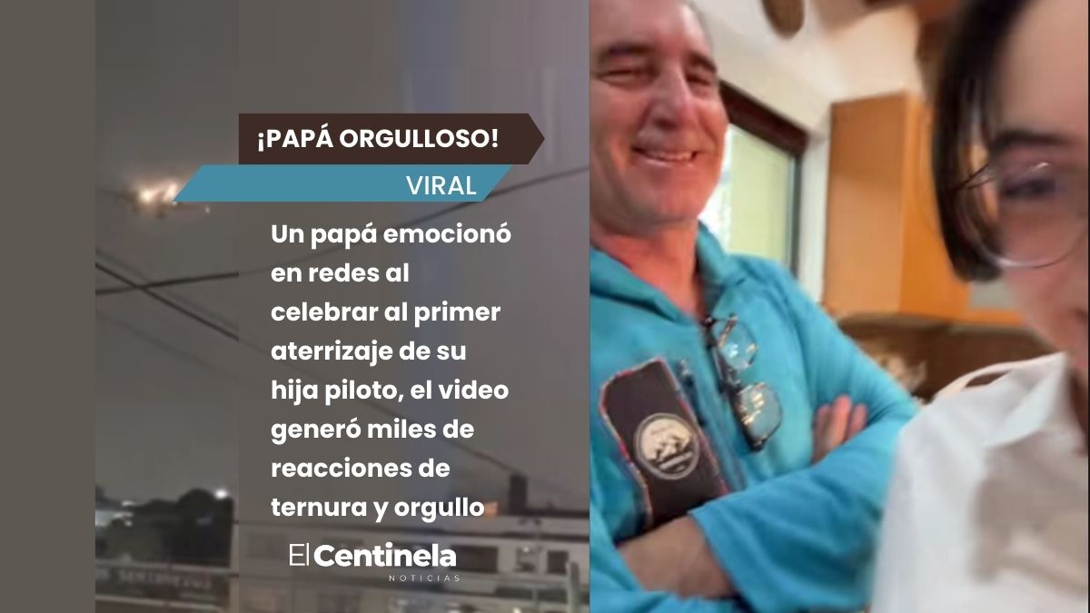 Y ahí viene el conejo en su primer aterrizaje: Papá conmueve al celebrar a su hija piloto en CDMX