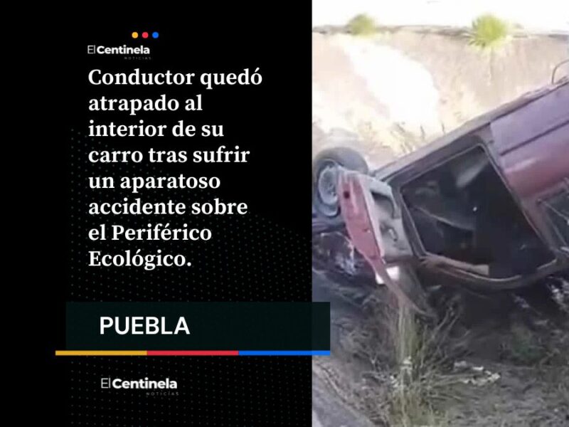 Vuelca su auto y desquicia Periférico Ecológico