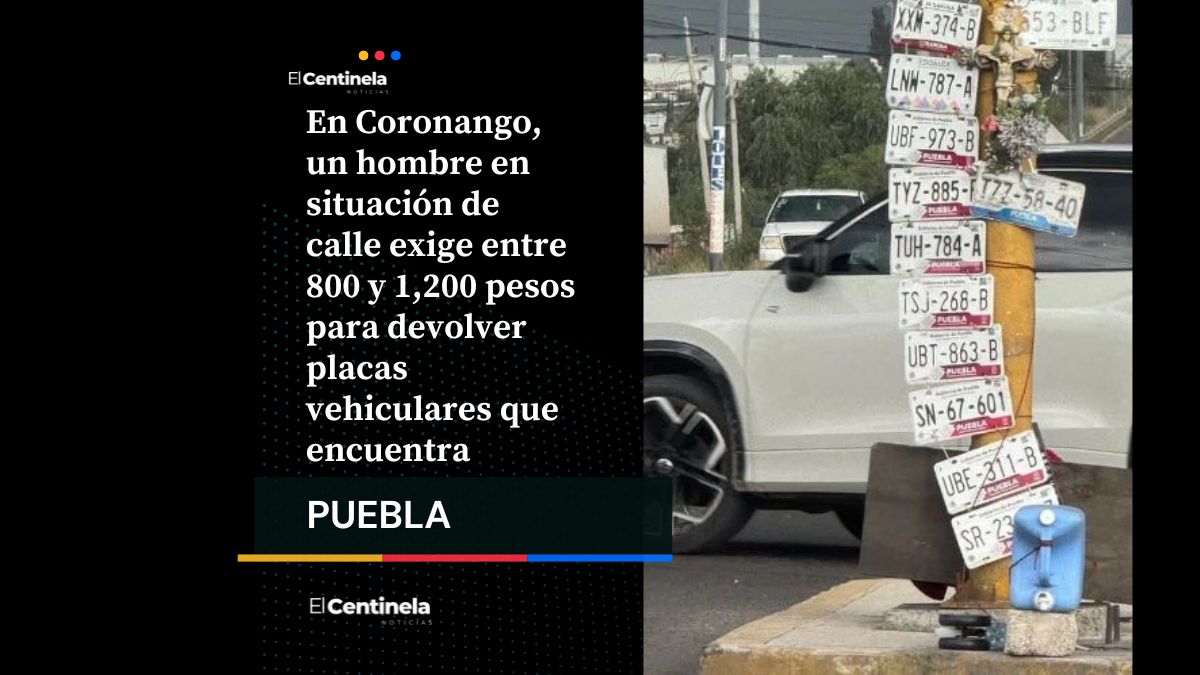 Salió muy listo: Indigente cobra hasta mil 200 pesos por devolver placas perdidas en Coronango