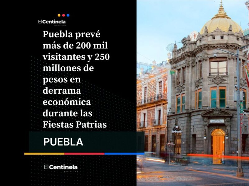 Puebla espera 200 mil visitantes y más de 250 millones de derrama económica en Fiestas Patrias