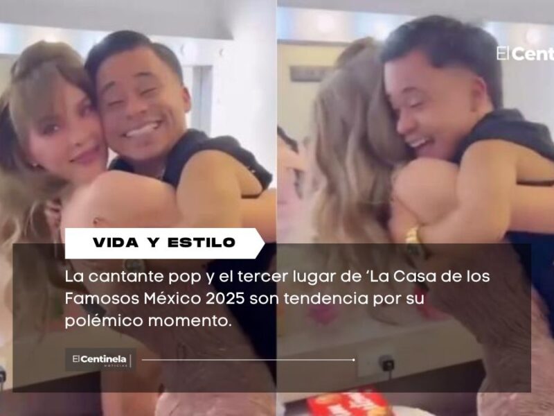 ¡Belinda quedó enamorada de Abelito! Lo cargó y besó durante encuentro, pero redes los critican: “No es un niño”