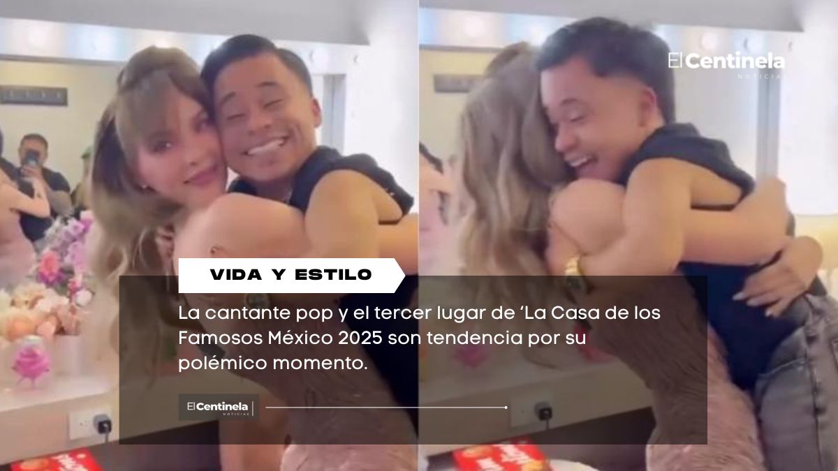 ¡Belinda quedó enamorada de Abelito! Lo cargó y besó durante encuentro, pero redes los critican: “No es un niño”
