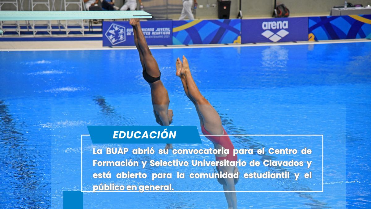 BUAP abrió la convocatoria para formar parte del Equipo de clavados