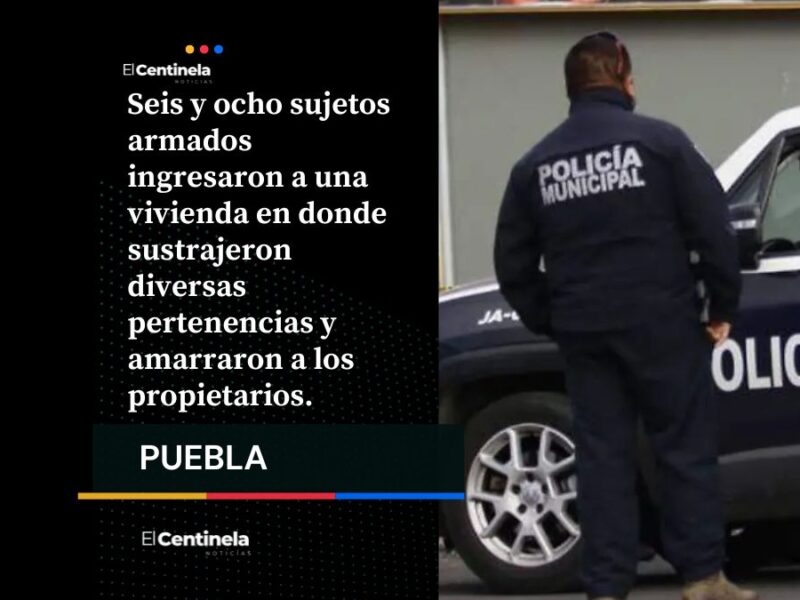 Infierno en Cholula: comando armado asalta casa y deja amarrada a la familia