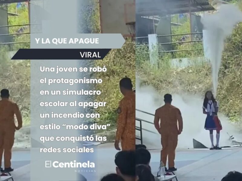 ¿Ella creó a las bomberas? Joven apaga incendio durante simulacro escolar y se vuelve viral