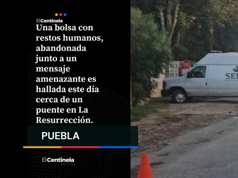 Abandonan restos humanos embolsados con mensaje amenazante