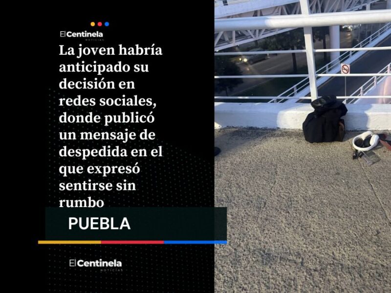 Luego de despedirse en redes sociales, una joven venezolana se quitó la vida en la Vía Atlixcáyotl