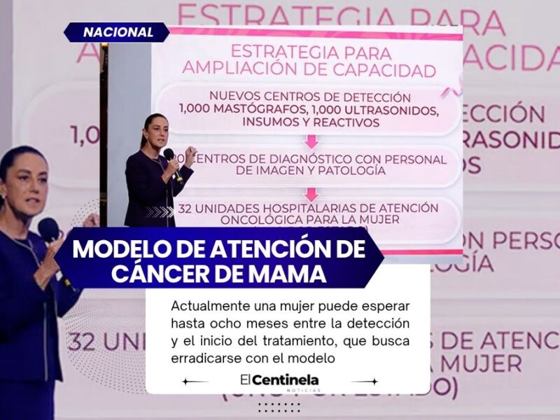 Sheinbaum anuncia programa contra el cáncer de mama con inversión de 8 mil mdp