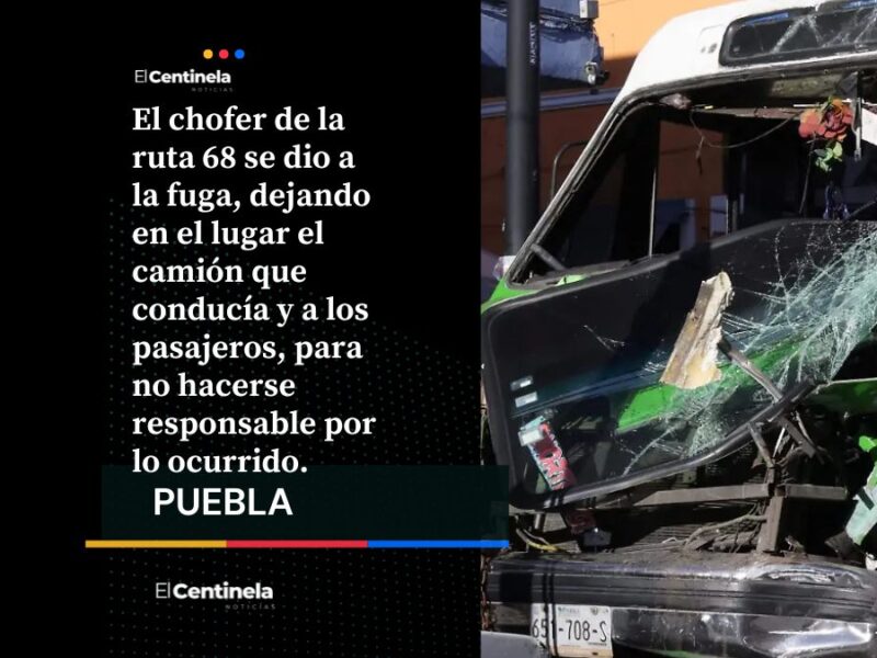 Ruta 68 choca en el Centro Histórico por exceso de velocidad y deja lesionados a nueve pasajeros
