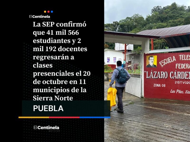 Regresan a clases más de 41 mil alumnos en la Sierra Norte tras el paso de la tormenta Jerry