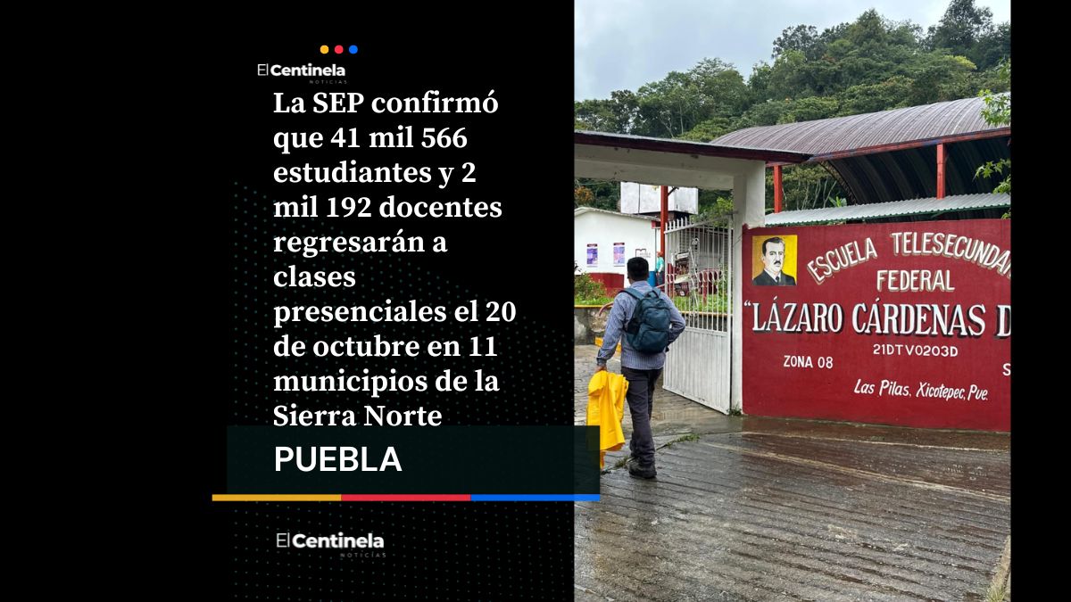 Regresan a clases más de 41 mil alumnos en la Sierra Norte tras el paso de la tormenta Jerry