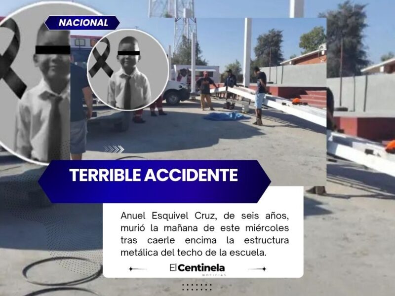 Muere niño de seis años al caerle una estructura metálica en escuela de Coahuila