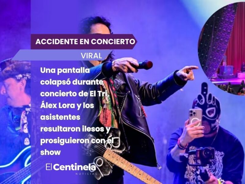 Cae pantalla durante concierto de El Tri, Álex Lora sale ileso tras el incidente