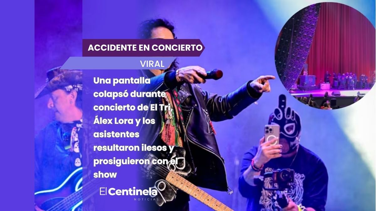 Cae pantalla durante concierto de El Tri, Álex Lora sale ileso tras el incidente