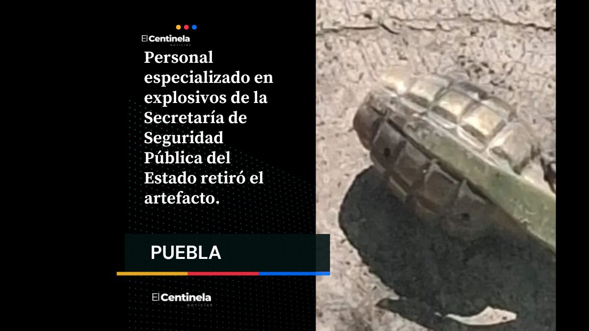 Retiran presunta granada de fragmentación en plena calle de Texmelucan; la trasladan a Puebla