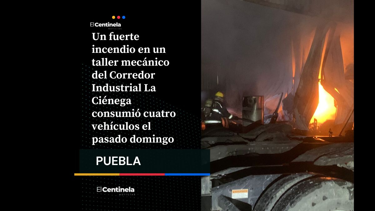 Voraz incendio en taller mecánico de La Ciénega consume cuatro vehículos, bomberos controlan siniestro