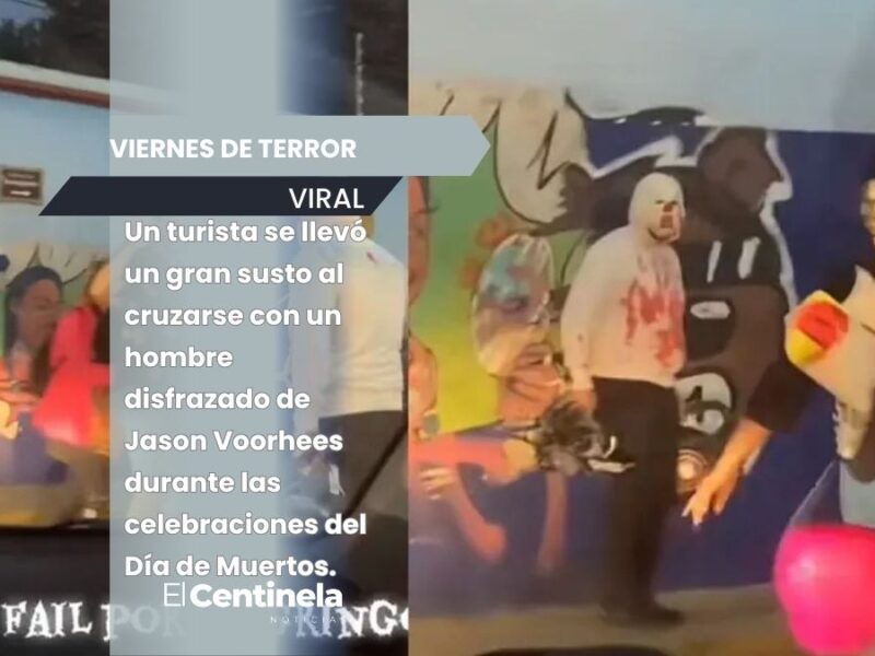 Turista extranjero confunde a "Jason" con asaltante durante las celebraciones del Día de Muertos