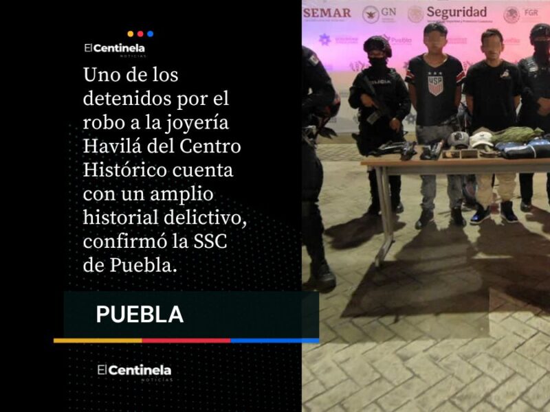 Con amplio historial delictivo, detenido por robo a la joyería Havilá