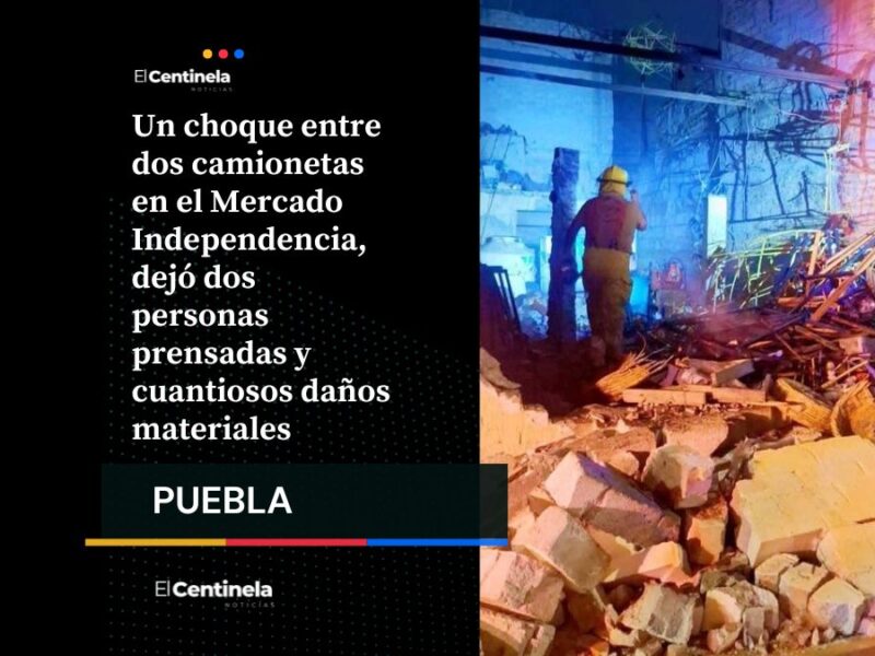 Accidente en inmediaciones del Mercado Independencia deja dos personas prensadas