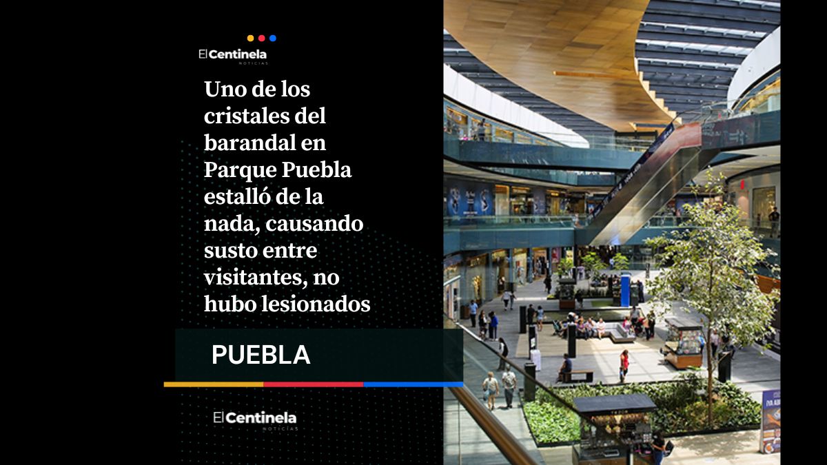 Vidrio de barandal estalla repentinamente en Parque Puebla y causa pánico entre visitantes