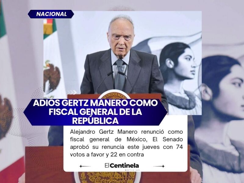 Renuncia Alejandro Gertz Manero a la FGR, Sheinbaum le ofrece embajada y Senado acepta su salida
