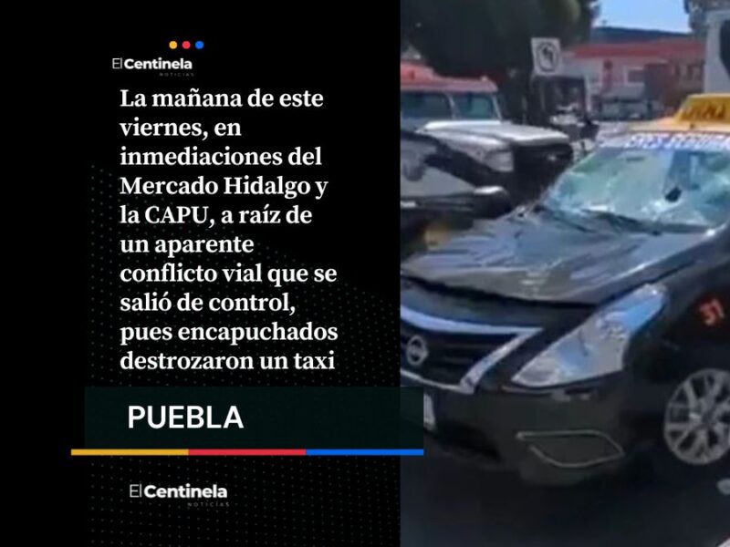 Descontrol en la CAPU: encapuchados destrozan taxi y aterran a vecinos