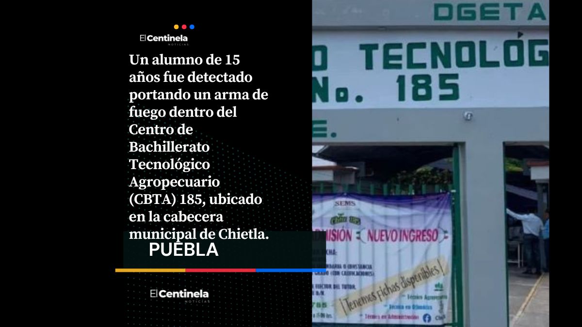 ¡Alarma en CBTA 185! Alumno llevaba arma de fuego al plantel