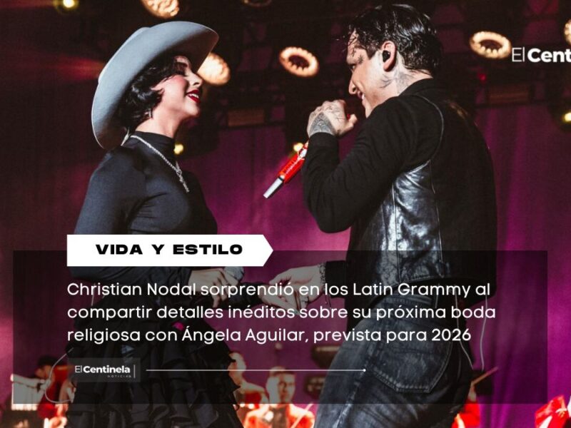 Christian Nodal revela detalles sobre su boda con Ángela Aguilar durante los Latin Grammy